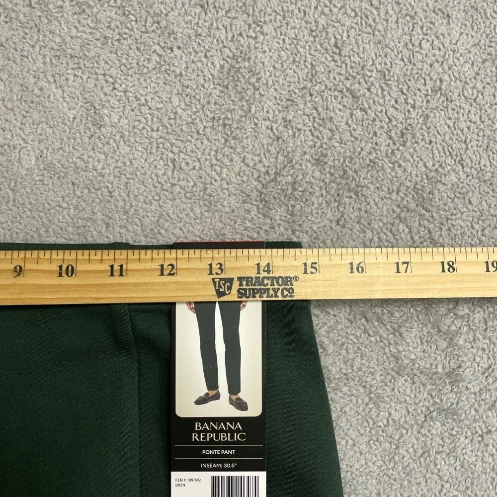 NEW Banana Republic Women's M Green Ponte Pants Slim Fit Pullon M0225